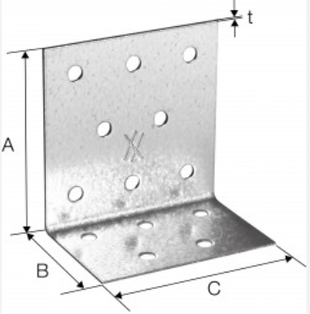 Kulmalevy 40x60x2,5x60mm kuumasinkitty, Wurth